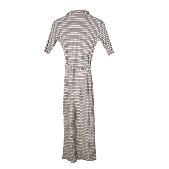 Nation LDT Enise cream blue striped knit button-down belted maxi dress XS B196 - Picture 8 of 8